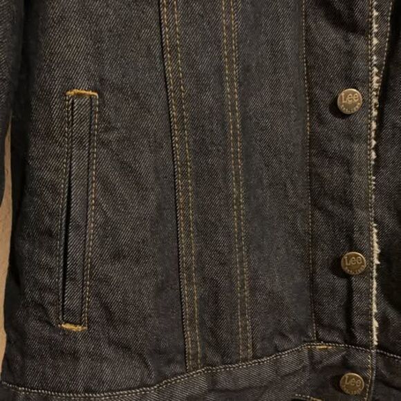 Lee Storm Rider Denim Sherpa lined Trucker Jacket Size Medium - Picture 4 of 7